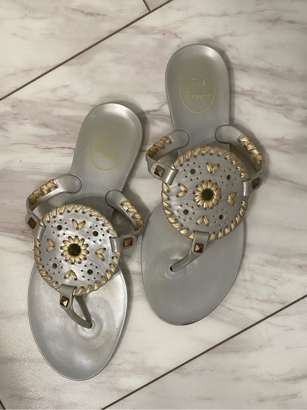 Jack Rogers Mixed Metal Jelly Sandals